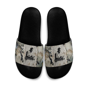 Ngugi wa Thiong O Slide Sandals Graffiti Resist Statement Ink Pen Revolution Fist Literary Activism - African Pride