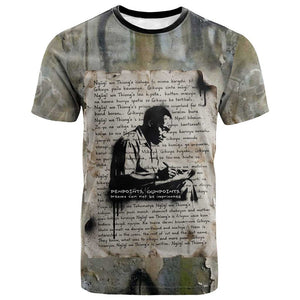Ngugi wa Thiong O T shirt Graffiti Resist Statement Ink Pen Revolution Fist Literary Activism - African Pride