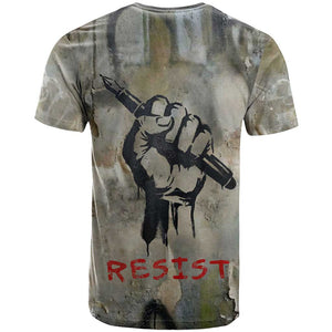 Ngugi wa Thiong O T shirt Graffiti Resist Statement Ink Pen Revolution Fist Literary Activism - African Pride