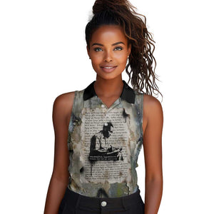 Ngugi wa Thiong O Women Sleeveless Polo Shirt Graffiti Resist Statement Ink Pen Revolution Fist Literary Activism - African Pride