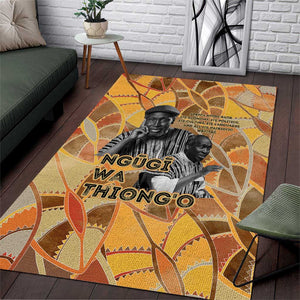 Ngugi wa Thiong O Area Rug African Literary Icon Portrait Cultural Revival - African Pride