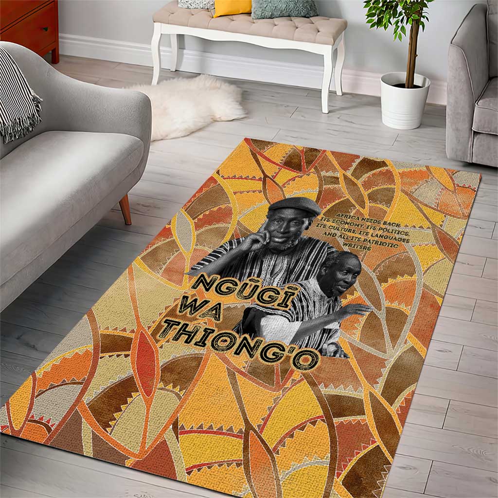 Ngugi wa Thiong O Area Rug African Literary Icon Portrait Cultural Revival - African Pride