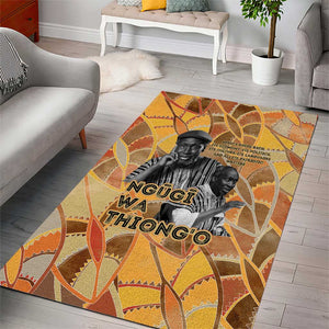Ngugi wa Thiong O Area Rug African Literary Icon Portrait Cultural Revival - African Pride