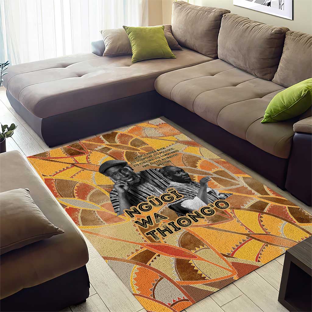 Ngugi wa Thiong O Area Rug African Literary Icon Portrait Cultural Revival - African Pride