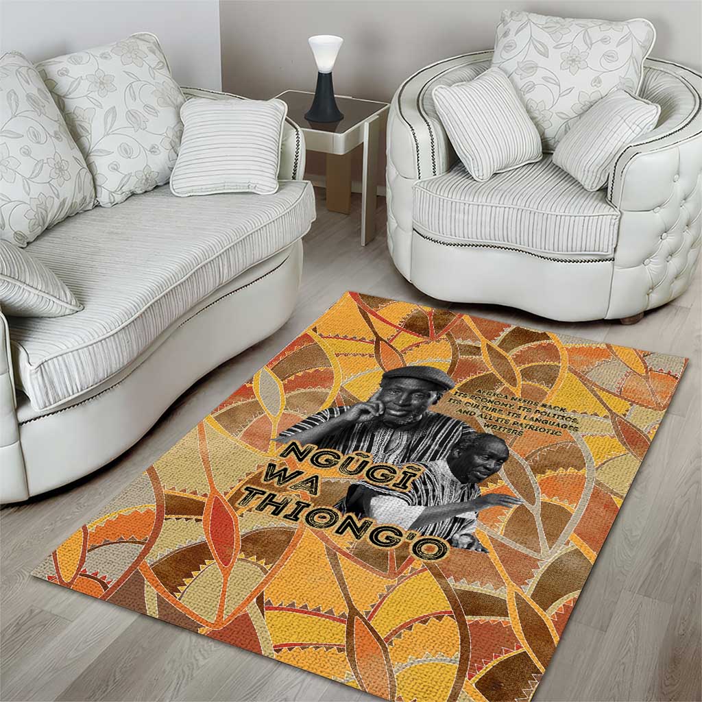 Ngugi wa Thiong O Area Rug African Literary Icon Portrait Cultural Revival - African Pride