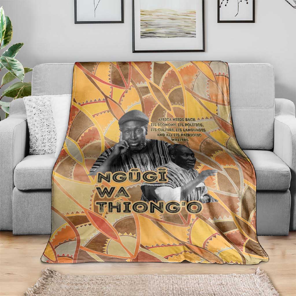Ngugi wa Thiong O Blanket African Literary Icon Portrait Cultural Revival - African Pride