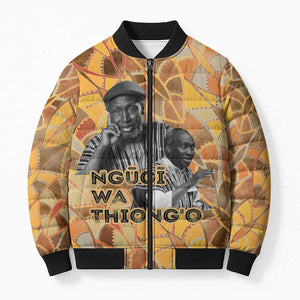 Ngugi wa Thiong O Bomber Puffer Jacket African Literary Icon Portrait Cultural Revival - African Pride