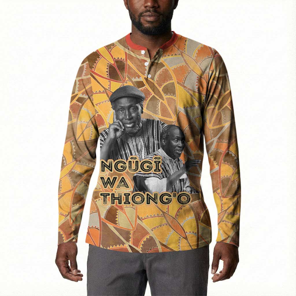 Ngugi wa Thiong O Button Sweatshirt African Literary Icon Portrait Cultural Revival