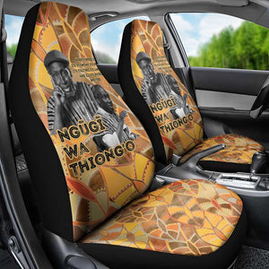 Ngugi wa Thiong O Car Seat Cover African Literary Icon Portrait Cultural Revival - African Pride