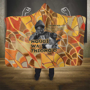 Ngugi wa Thiong O Hooded Blanket African Literary Icon Portrait Cultural Revival - African Pride