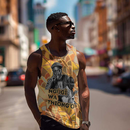 Ngugi wa Thiong O Men Tank Top African Literary Icon Portrait Cultural Revival - African Pride