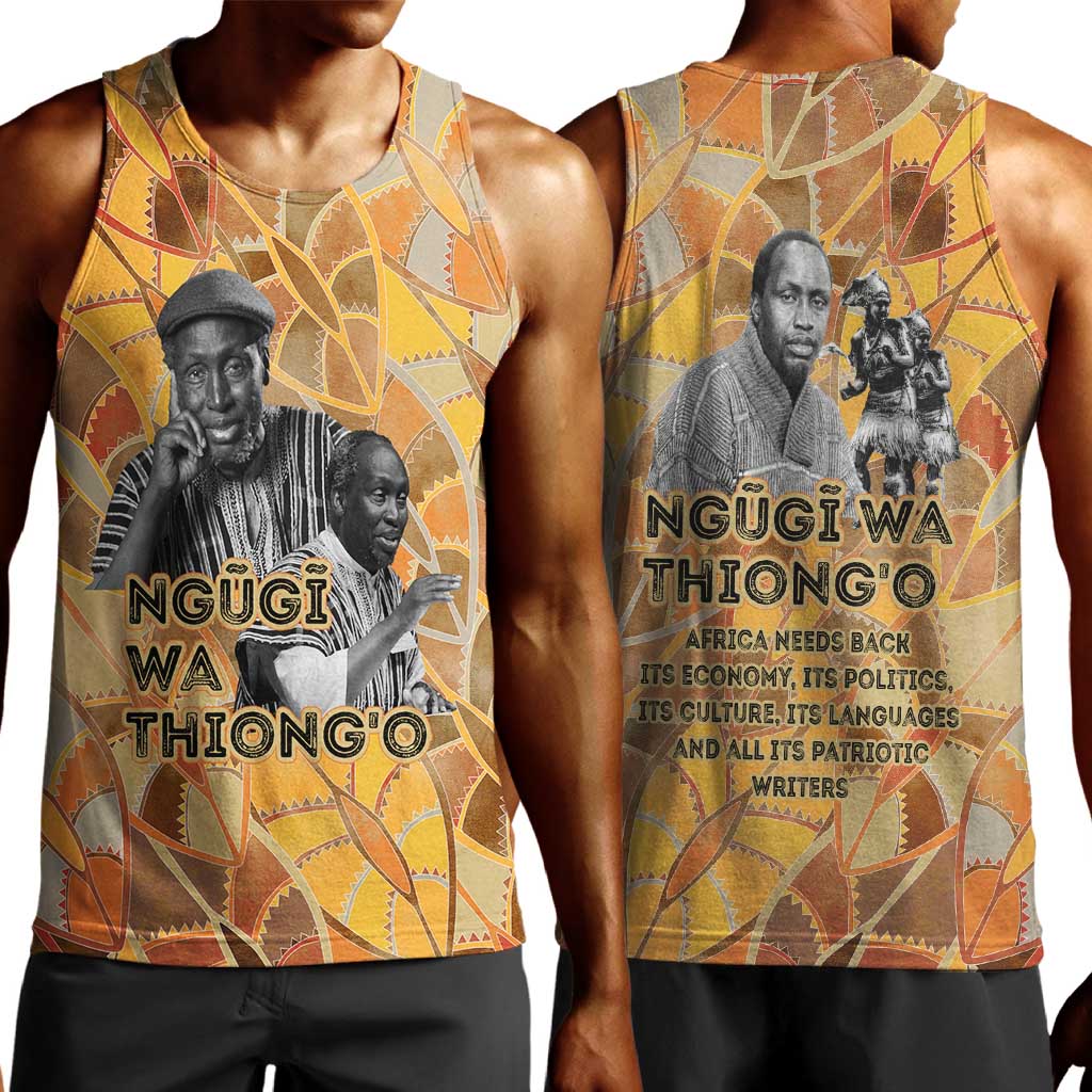 Ngugi wa Thiong O Men Tank Top African Literary Icon Portrait Cultural Revival - African Pride