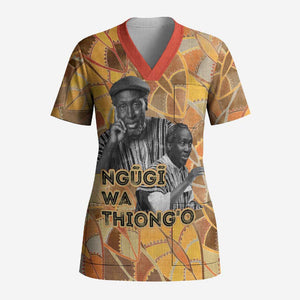 Ngugi wa Thiong O Scrub Top African Literary Icon Portrait Cultural Revival - African Pride