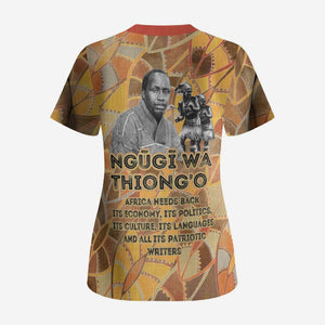 Ngugi wa Thiong O Scrub Top African Literary Icon Portrait Cultural Revival - African Pride