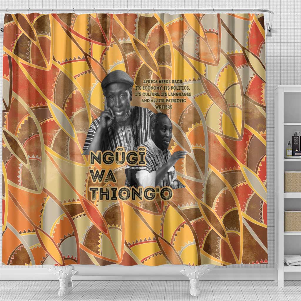 Ngugi wa Thiong O Shower Curtain African Literary Icon Portrait Cultural Revival - African Pride