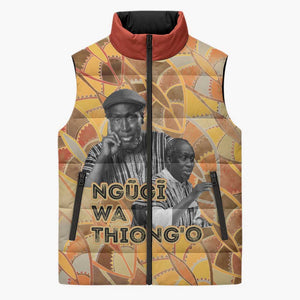 Ngugi wa Thiong O Sleeveless Puffer Jacket African Literary Icon Portrait Cultural Revival - African Pride
