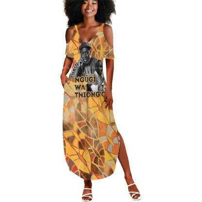 Ngugi wa Thiong O Summer Maxi Dress African Literary Icon Portrait Cultural Revival - African Pride