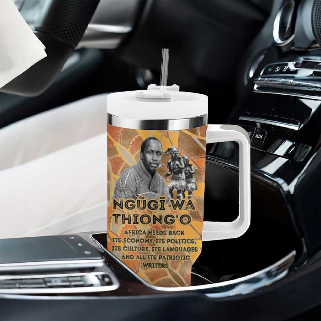Ngugi wa Thiong O Tumbler With Handle African Literary Icon Portrait Cultural Revival - African Pride