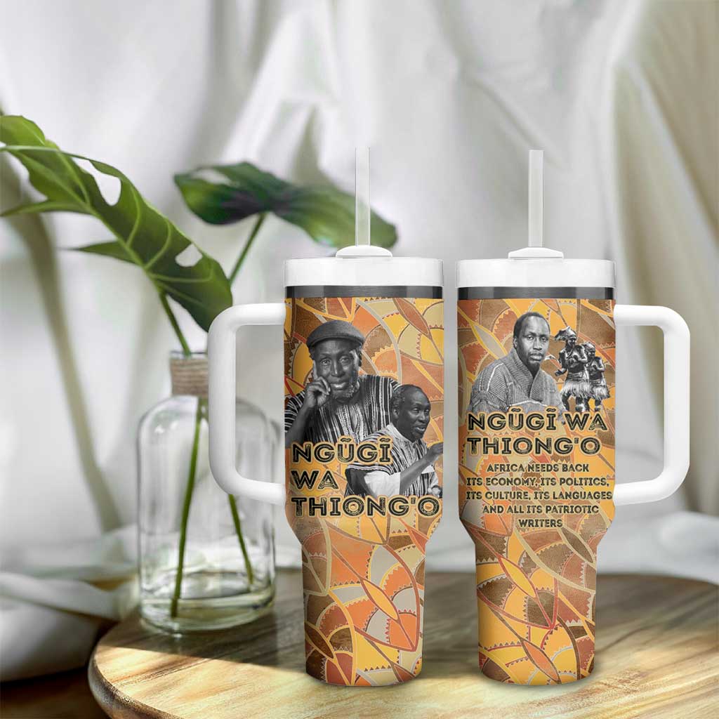 Ngugi wa Thiong O Tumbler With Handle African Literary Icon Portrait Cultural Revival - African Pride