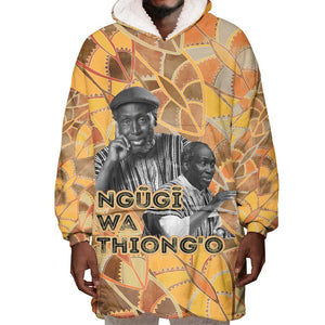 Ngugi wa Thiong O Wearable Blanket Hoodie African Literary Icon Portrait Cultural Revival - African Pride