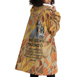 Ngugi wa Thiong O Wearable Blanket Hoodie African Literary Icon Portrait Cultural Revival - African Pride