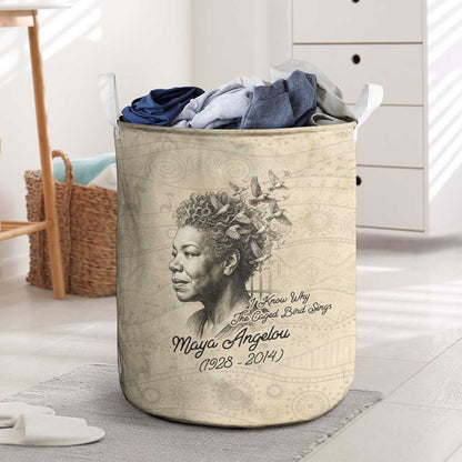 Maya Angelou Laundry Basket I Know Why The Caged Bird Sings - African Pride