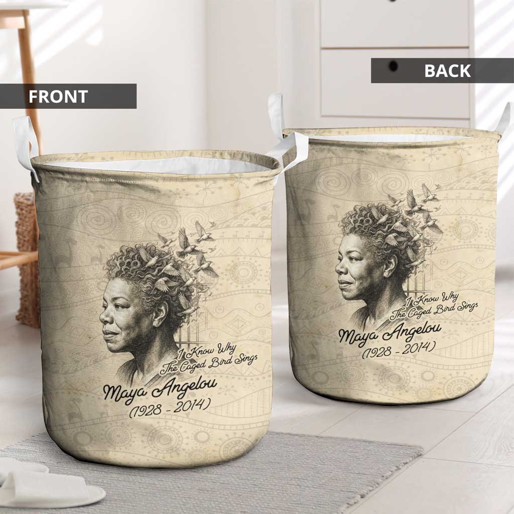 Maya Angelou Laundry Basket I Know Why The Caged Bird Sings - African Pride