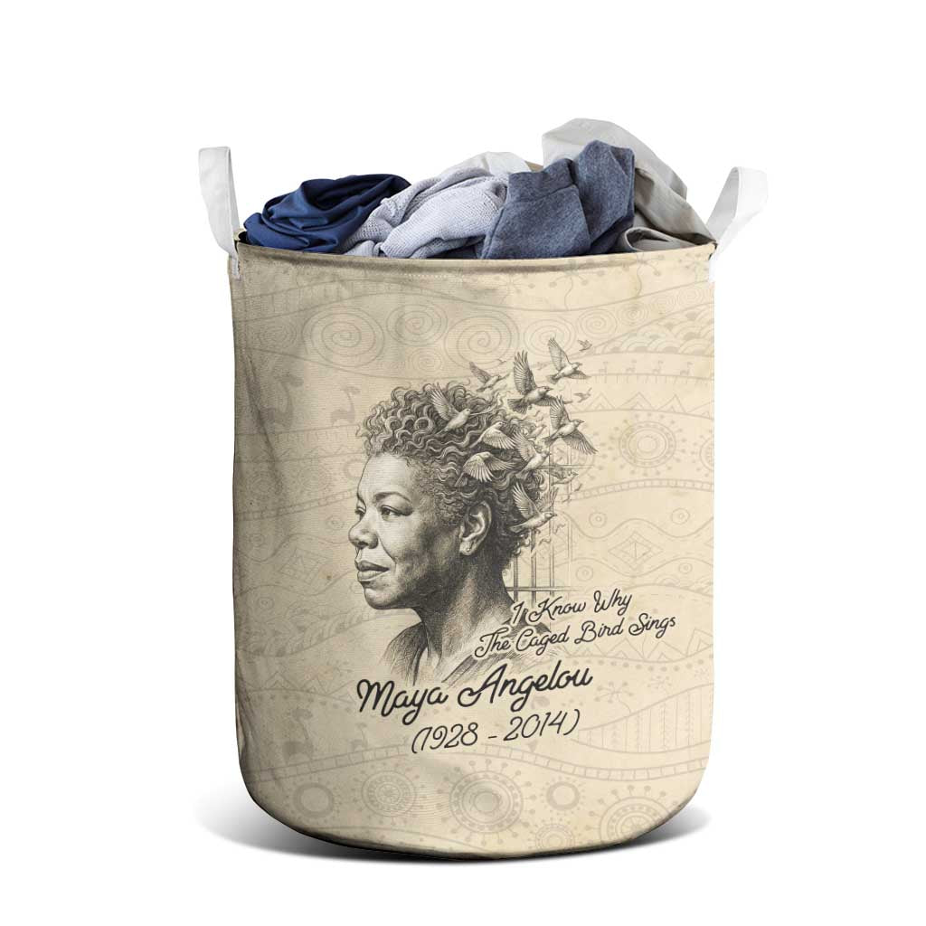 Maya Angelou Laundry Basket I Know Why The Caged Bird Sings - African Pride