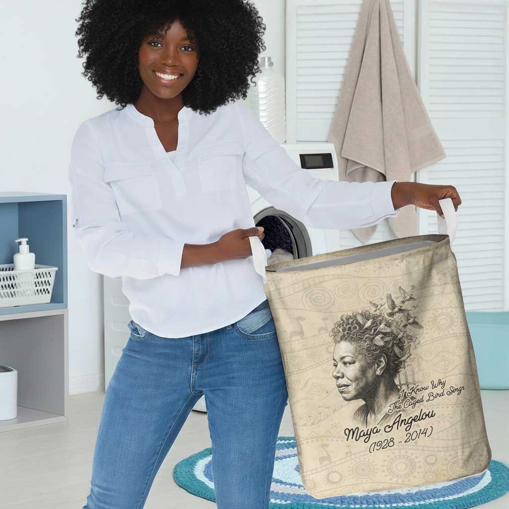 Maya Angelou Laundry Basket I Know Why The Caged Bird Sings - African Pride