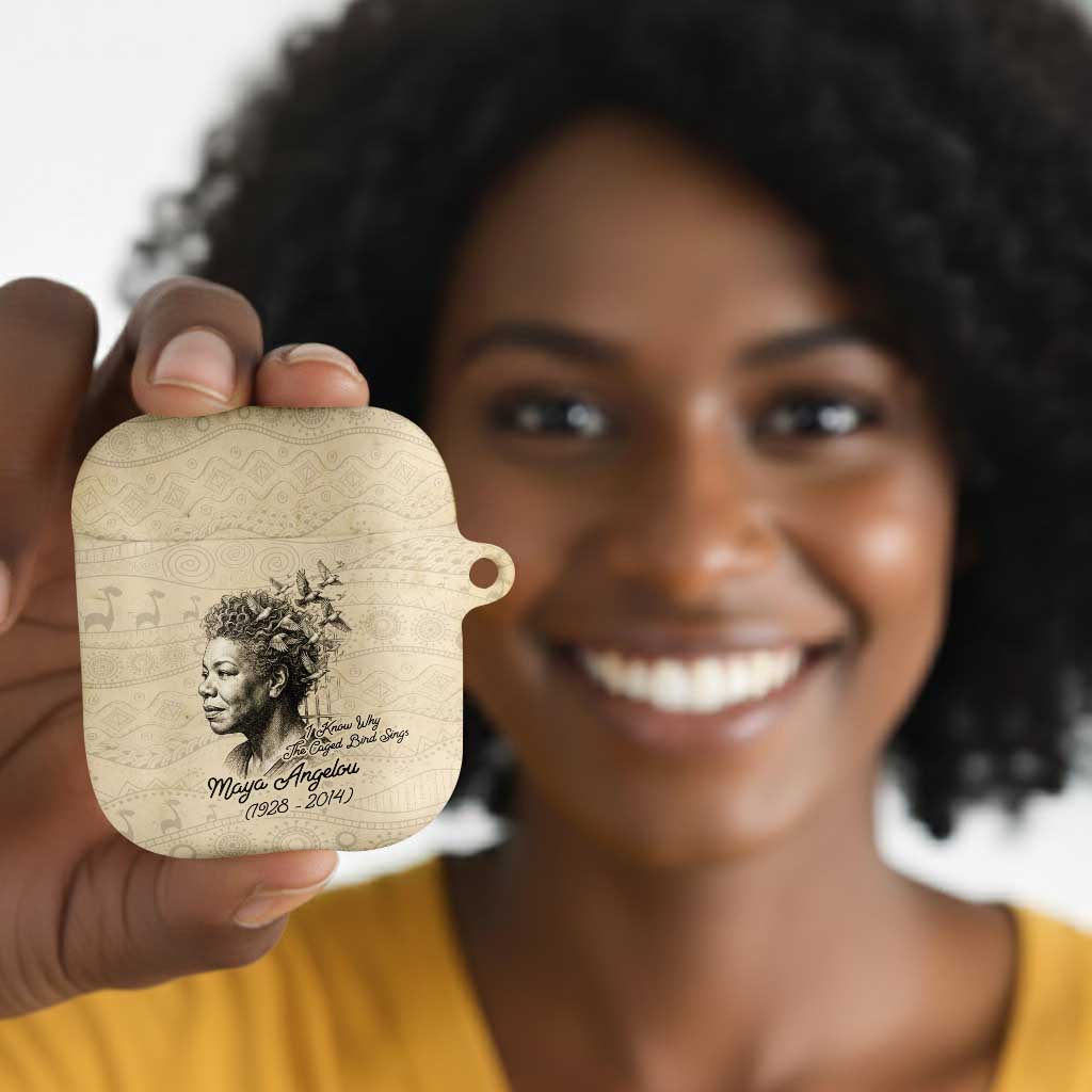 Maya Angelou AirPods Case I Know Why The Caged Bird Sings - African Pride