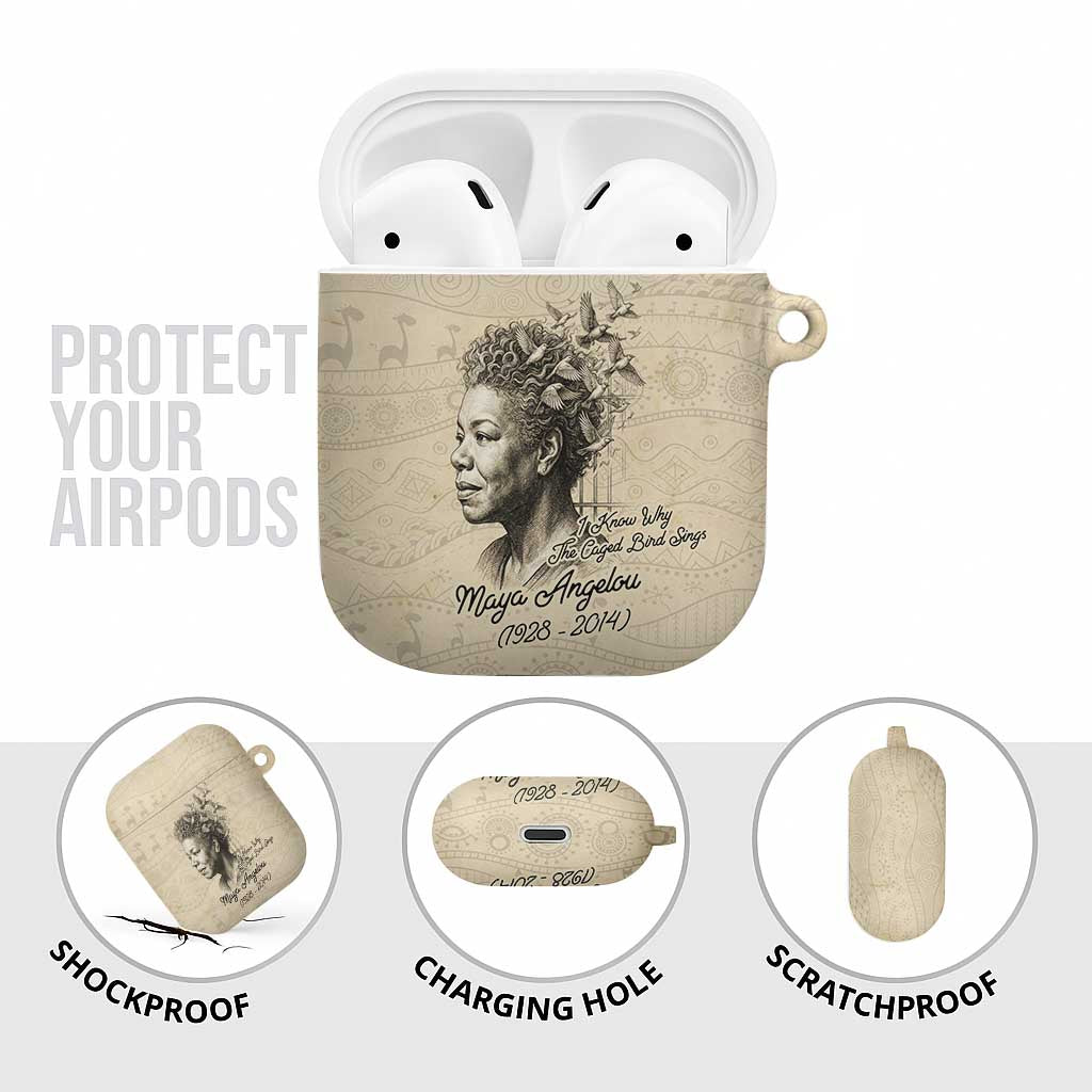 Maya Angelou AirPods Case I Know Why The Caged Bird Sings - African Pride