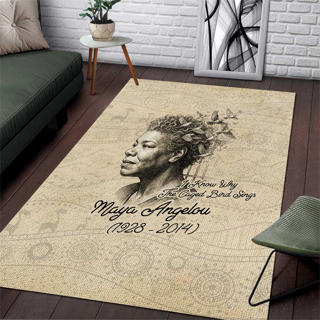 Maya Angelou Area Rug I Know Why The Caged Bird Sings - African Pride