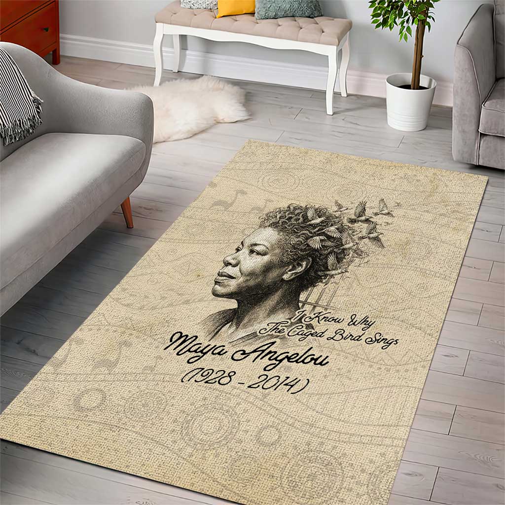 Maya Angelou Area Rug I Know Why The Caged Bird Sings - African Pride