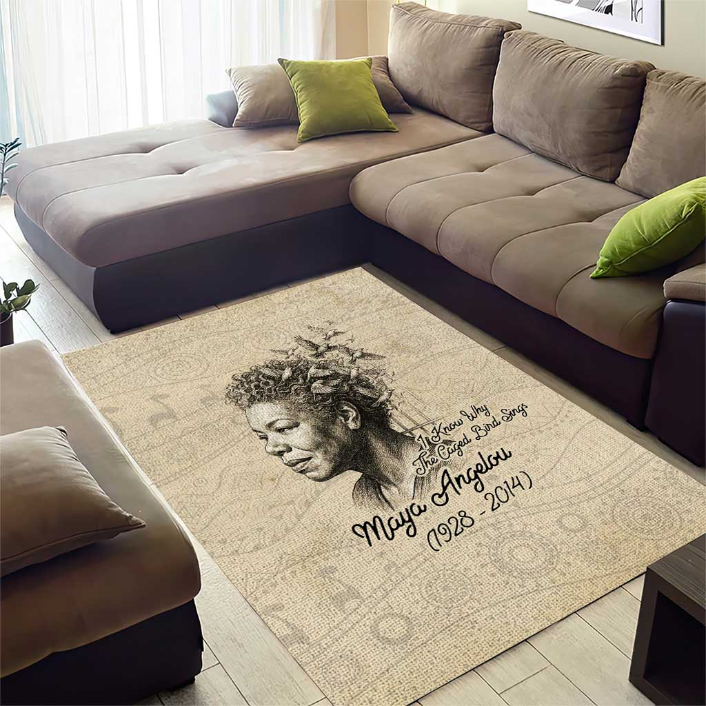 Maya Angelou Area Rug I Know Why The Caged Bird Sings - African Pride