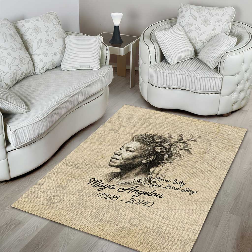 Maya Angelou Area Rug I Know Why The Caged Bird Sings - African Pride