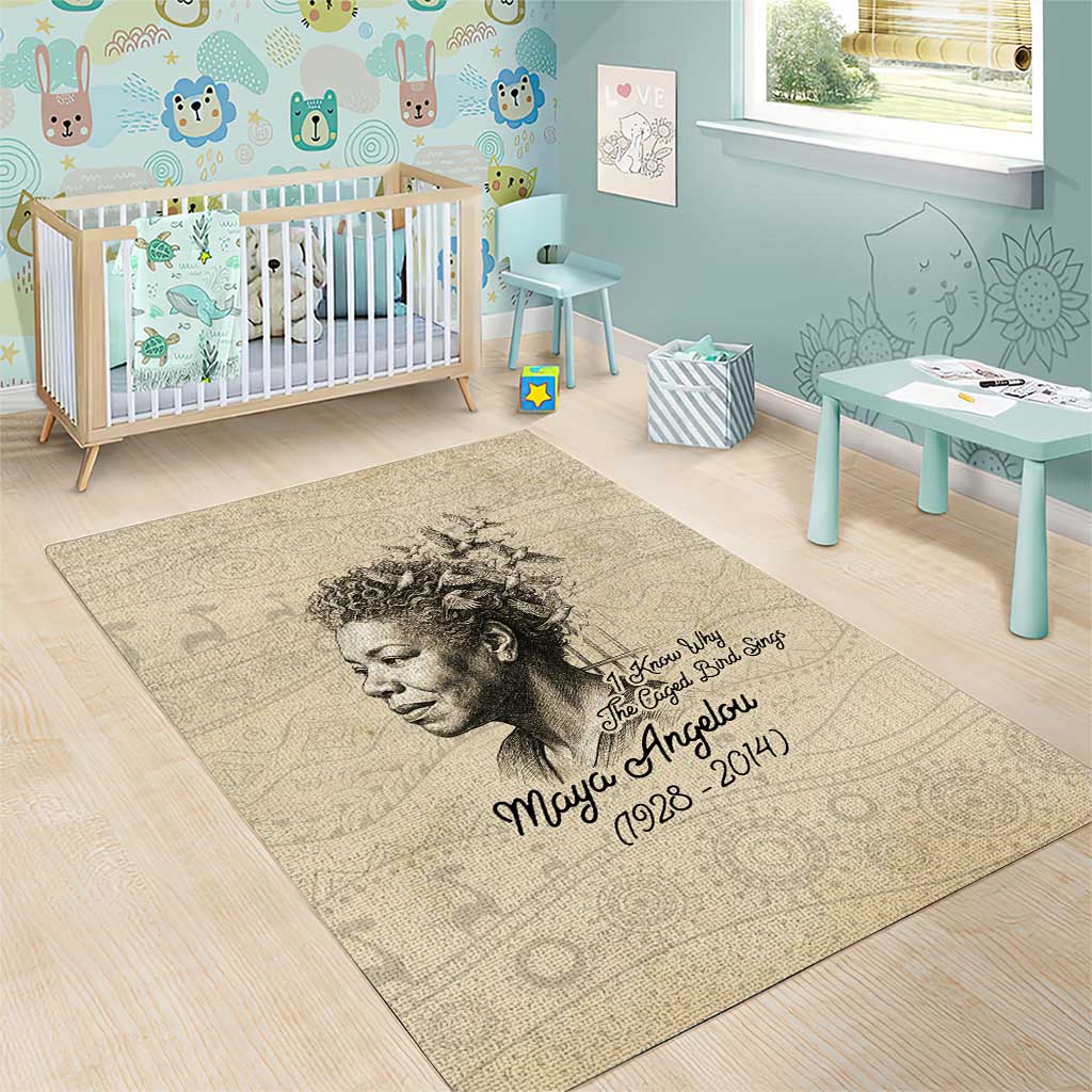 Maya Angelou Area Rug I Know Why The Caged Bird Sings - African Pride