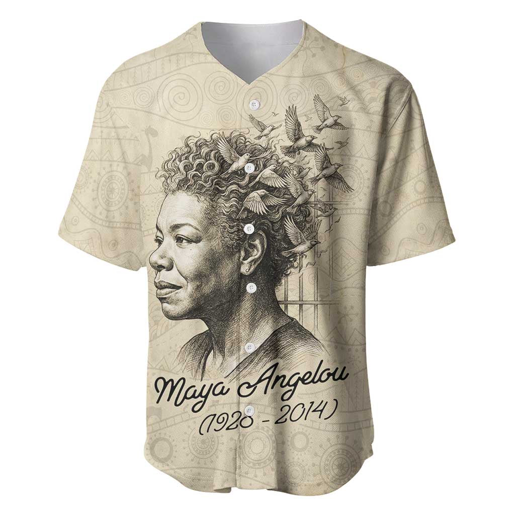 Maya Angelou Baseball Jersey I Know Why The Caged Bird Sings - African Pride