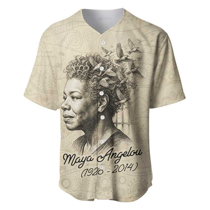Maya Angelou Baseball Jersey I Know Why The Caged Bird Sings - African Pride