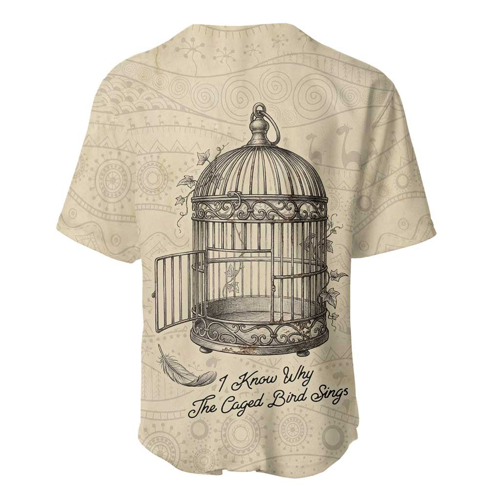 Maya Angelou Baseball Jersey I Know Why The Caged Bird Sings - African Pride