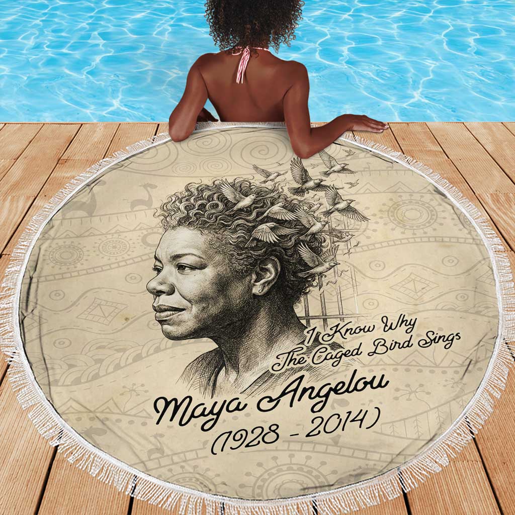 Maya Angelou Beach Blanket I Know Why The Caged Bird Sings - African Pride