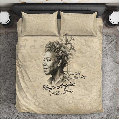 Maya Angelou Bedding Set I Know Why The Caged Bird Sings - African Pride