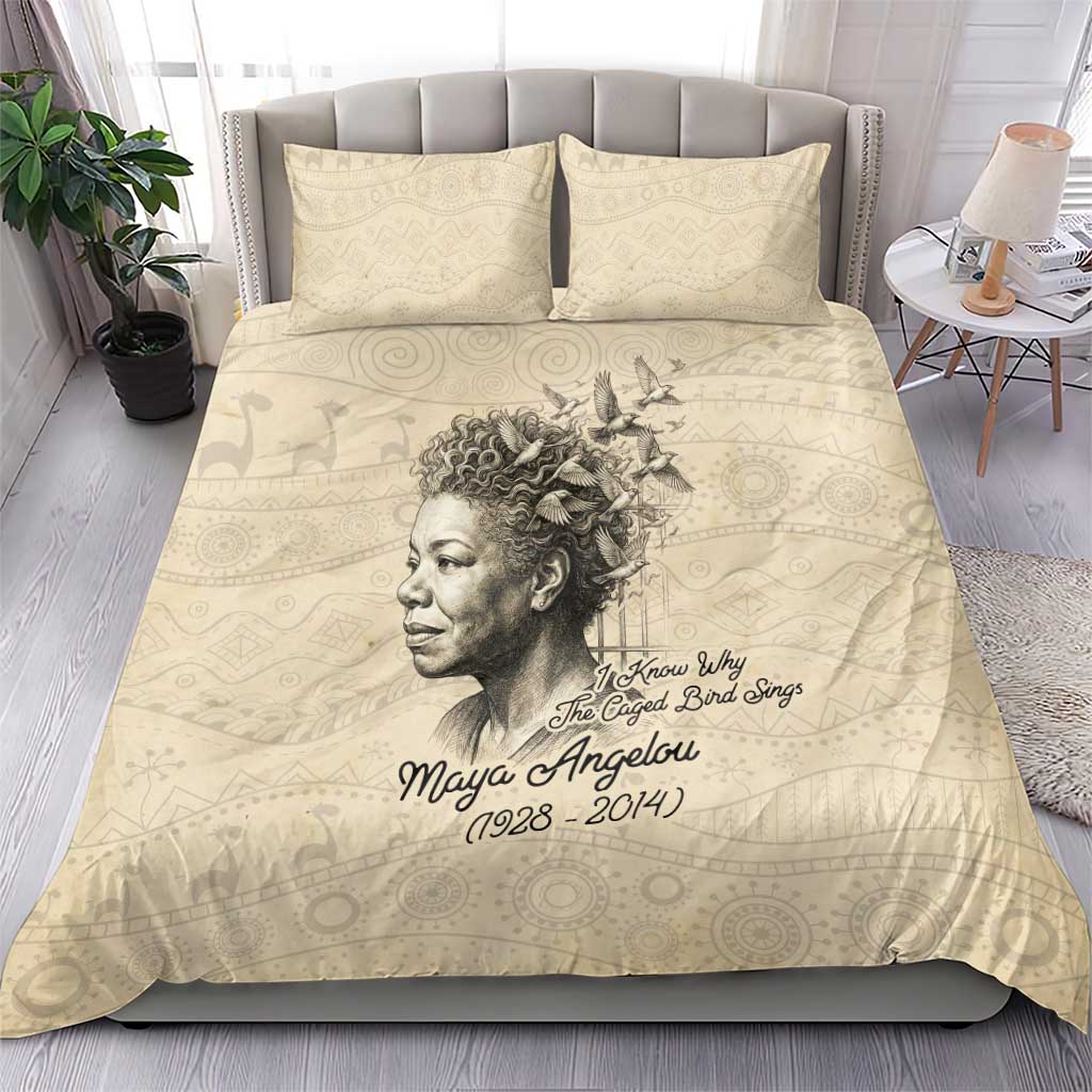 Maya Angelou Bedding Set I Know Why The Caged Bird Sings - African Pride