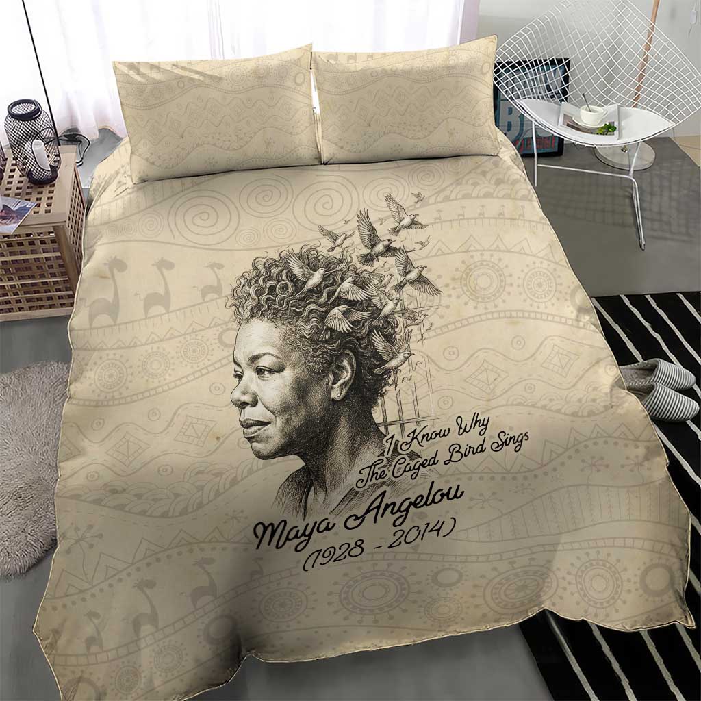 Maya Angelou Bedding Set I Know Why The Caged Bird Sings - African Pride