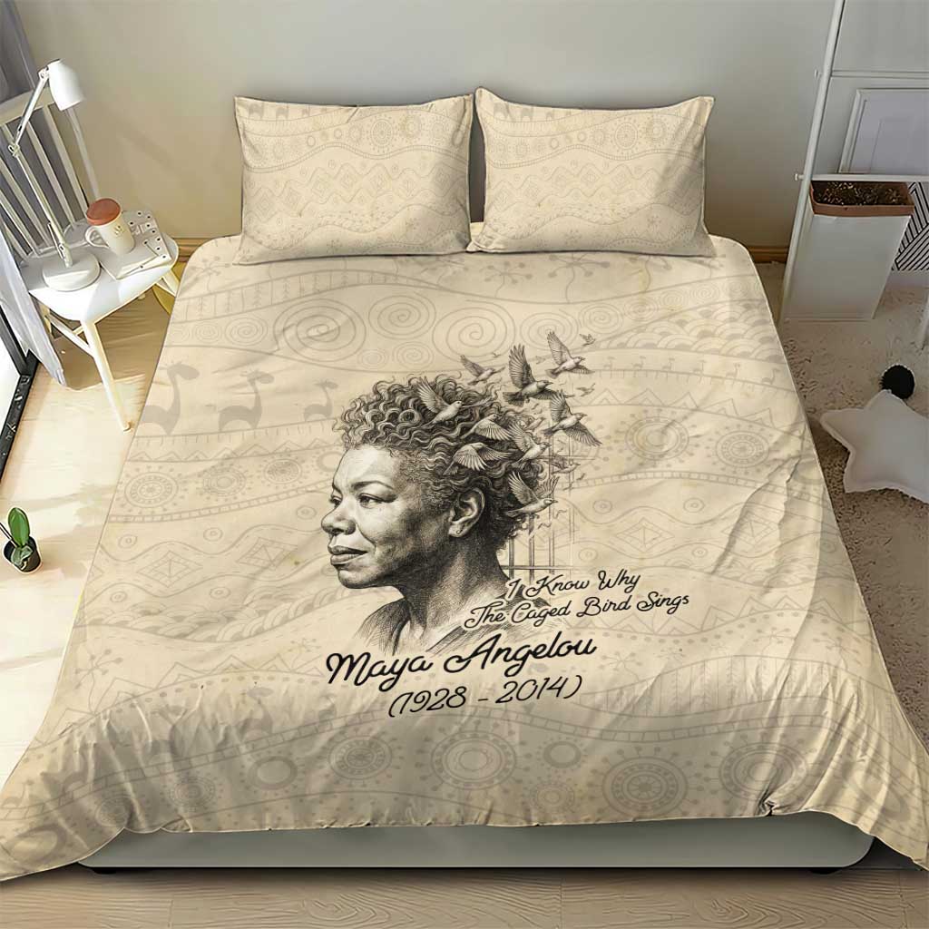 Maya Angelou Bedding Set I Know Why The Caged Bird Sings - African Pride