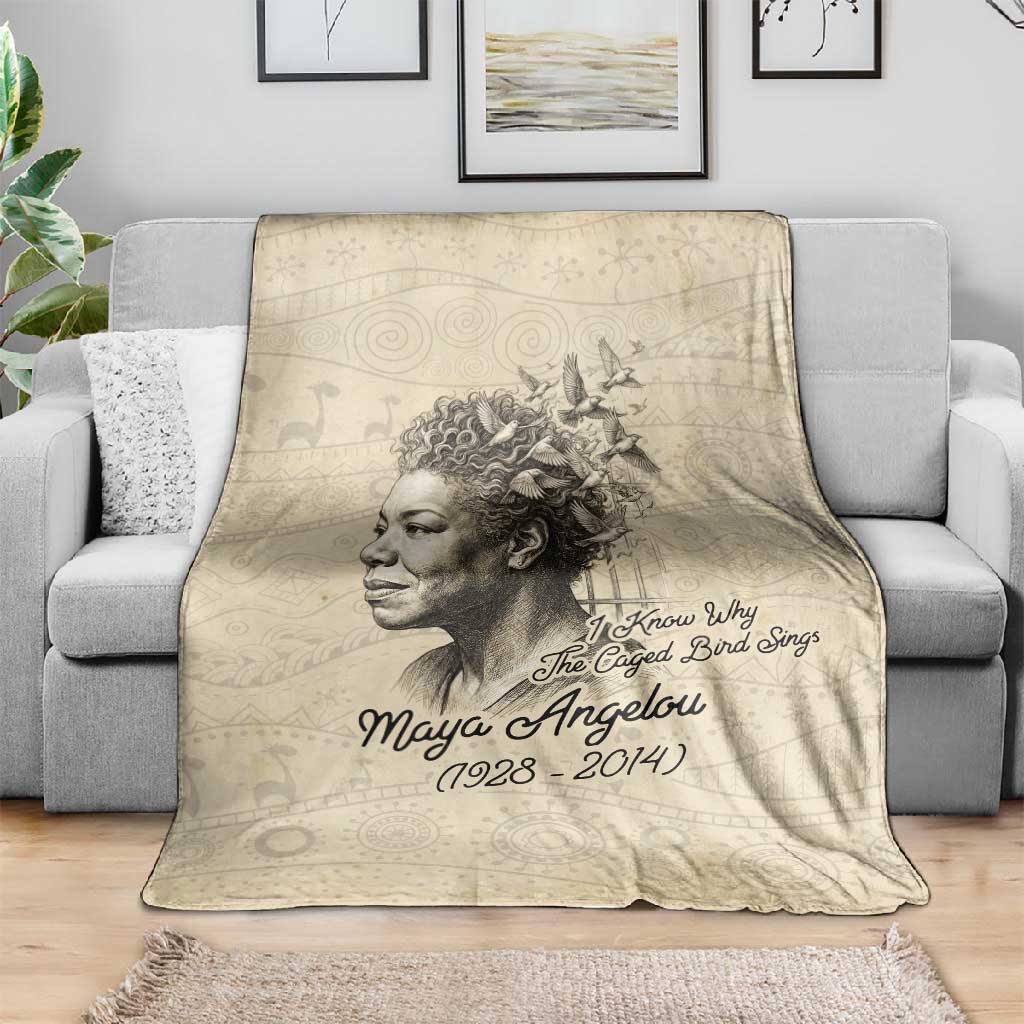 Maya Angelou Blanket I Know Why The Caged Bird Sings - African Pride