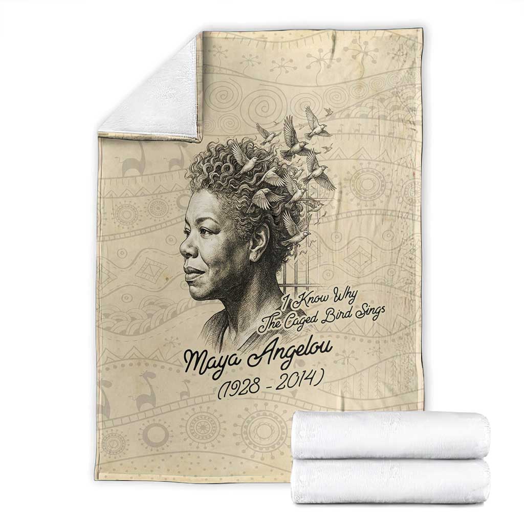 Maya Angelou Blanket I Know Why The Caged Bird Sings - African Pride