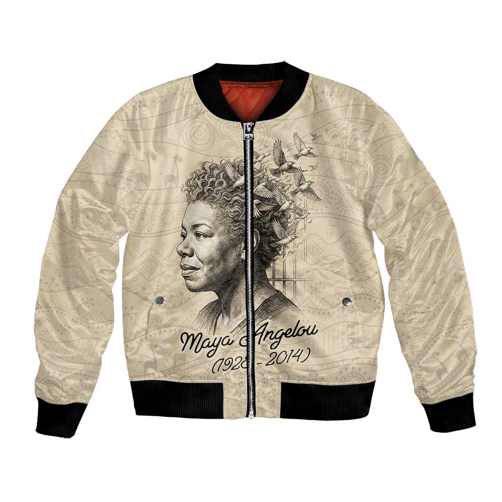 Maya Angelou Bomber Jacket I Know Why The Caged Bird Sings - African Pride