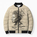 Maya Angelou Bomber Puffer Jacket I Know Why The Caged Bird Sings - African Pride