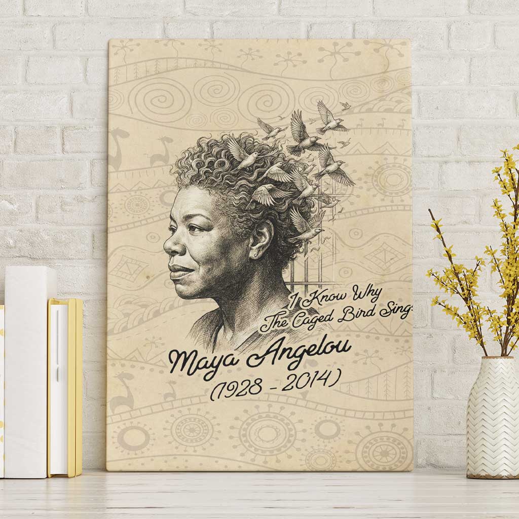 Maya Angelou Canvas Wall Art I Know Why The Caged Bird Sings - African Pride