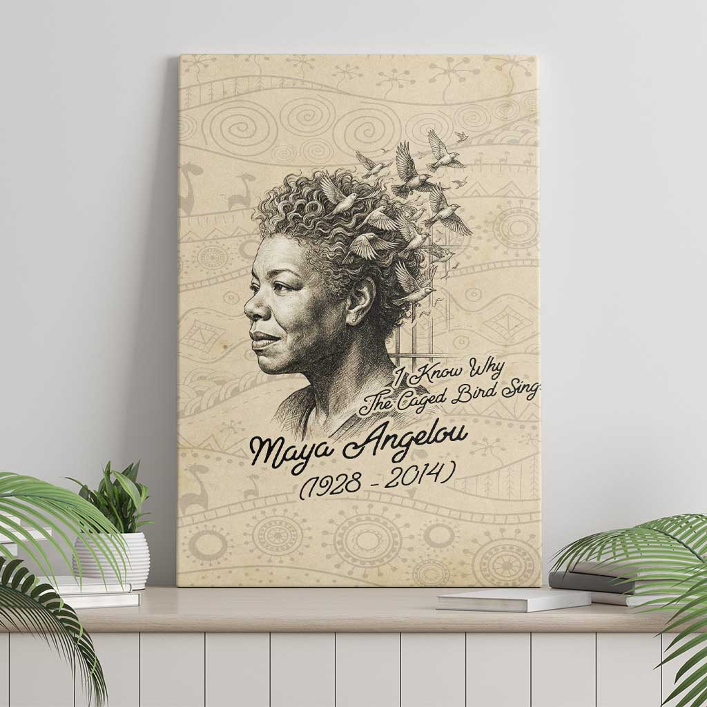 Maya Angelou Canvas Wall Art I Know Why The Caged Bird Sings - African Pride